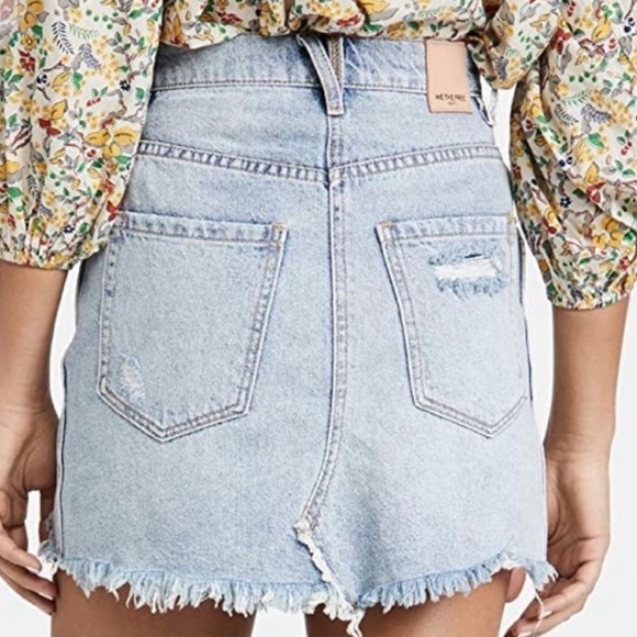 FREE PEOPLE Brea Denim Distressed Skirt - Picture 3 of 8